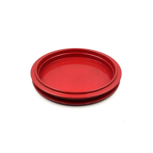 Centre de table rouge vintage par Gianfranco Frattini pour Progetti, Italie, années 1970