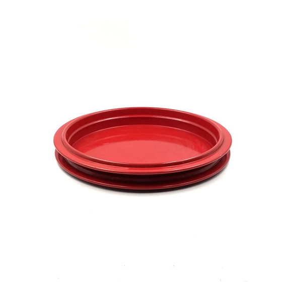 Image 1 of Centre de table rouge vintage par Gianfranco Frattini pour Progetti, Italie, années 1970
