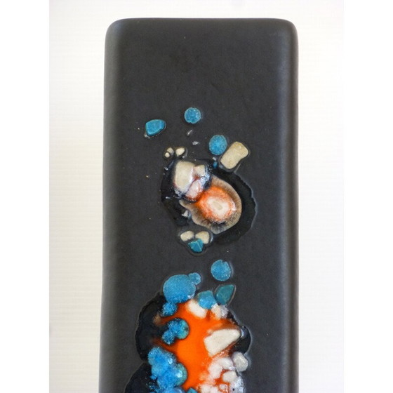 Image 1 of Vase vintage en céramique noire de Denise Orlando, 1950