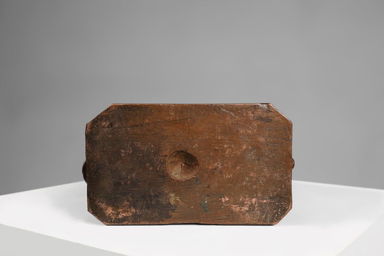 Image 1 of Grande statue de Sainte Marie en plâtre peint en bronze, Belgique, années 1930