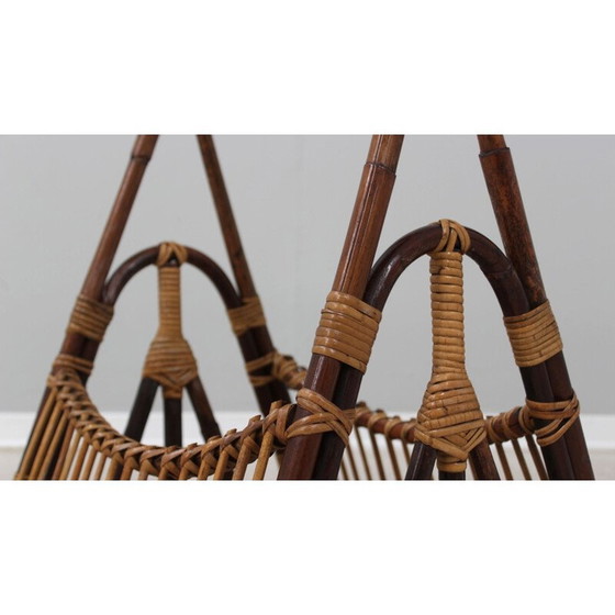 Image 1 of Porte-revues vintage en rotin par F.lli Castano, années 1950