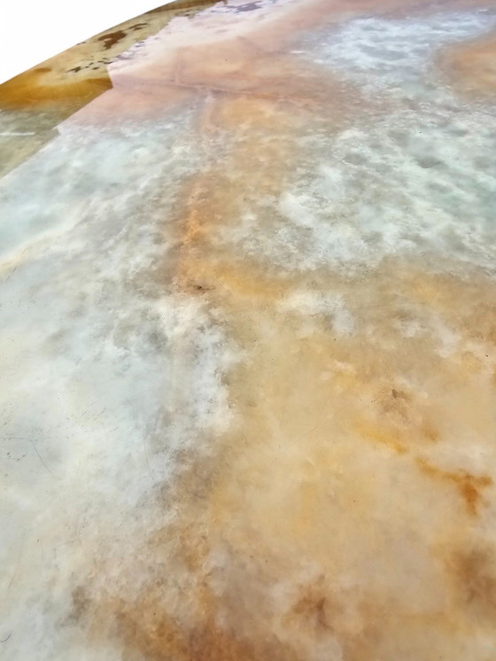 Image 1 of Table Basse Vintage En Merisier Et Dessus Marbre