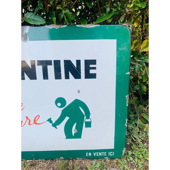 Image 1 of Plaque émaillée vintage avec inscription "Valentine", Strasbourg 1960