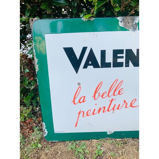 Image 1 of Plaque émaillée vintage avec inscription "Valentine", Strasbourg 1960