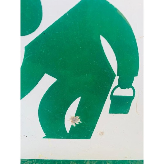 Image 1 of Plaque émaillée vintage avec inscription "Valentine", Strasbourg 1960