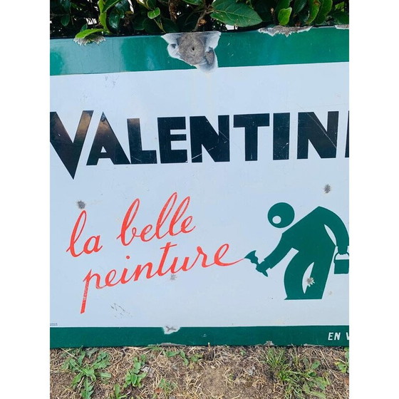 Image 1 of Plaque émaillée vintage avec inscription "Valentine", Strasbourg 1960