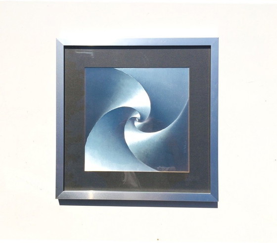 Image 1 of 80S Op Art Kinetic Print Barbara Lüdinghausen Vintage