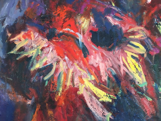 Image 1 of Tournesol sur tissu Peinture à l'huile