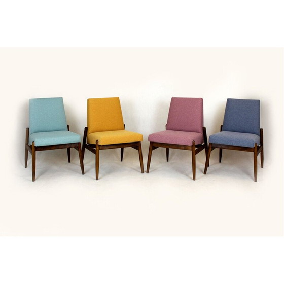 Image 1 of Ensemble de 4 chaises vintage en bois de hêtre par Zamojskie Fabryki Mebli, Pologne années 1960