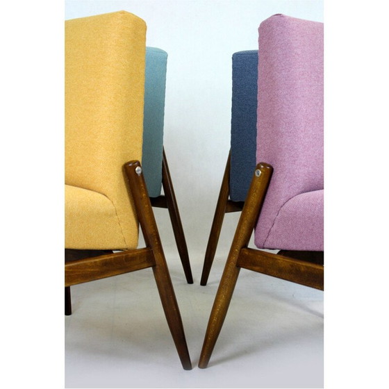 Image 1 of Ensemble de 4 chaises vintage en bois de hêtre par Zamojskie Fabryki Mebli, Pologne années 1960