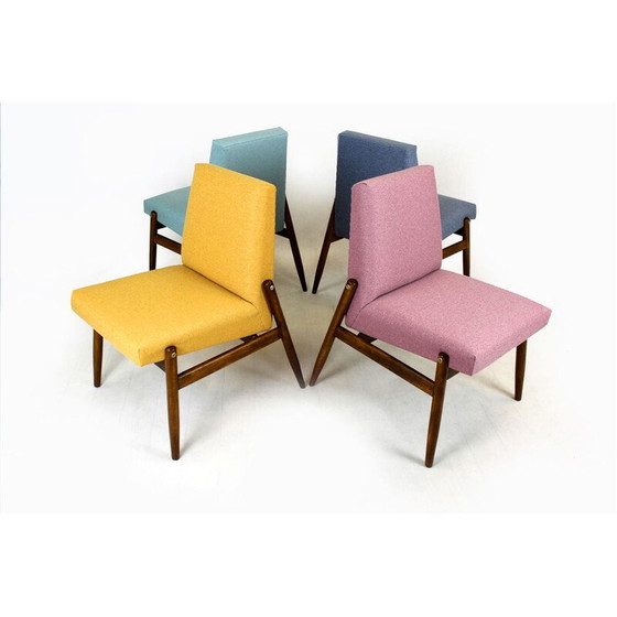 Image 1 of Ensemble de 4 chaises vintage en bois de hêtre par Zamojskie Fabryki Mebli, Pologne années 1960