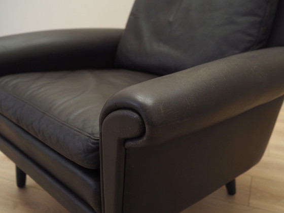 Image 1 of Fauteuil en cuir marron, Design danois, 1960S, Designer : Aage Christiansen, Manufacture : Erhardsen & Andersen
