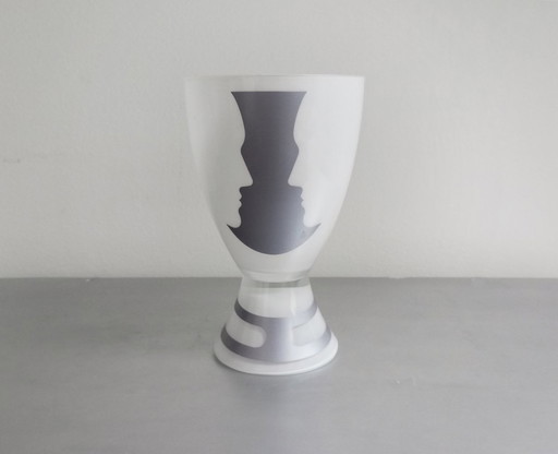 Karim Rashid 'Vis A Vis' Vase abstrait en verre Ritzenhoff Allemagne Extrêmement rare