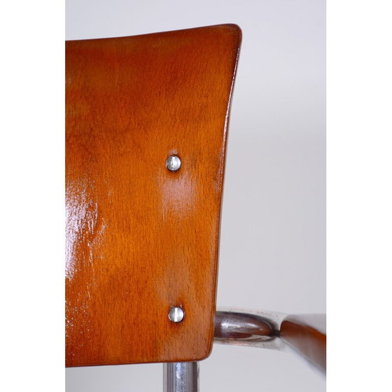 Image 1 of Ensemble de 4 fauteuils Bauhaus en bois de hêtre et contreplaqué par Mart Stam, Allemagne, années 1930