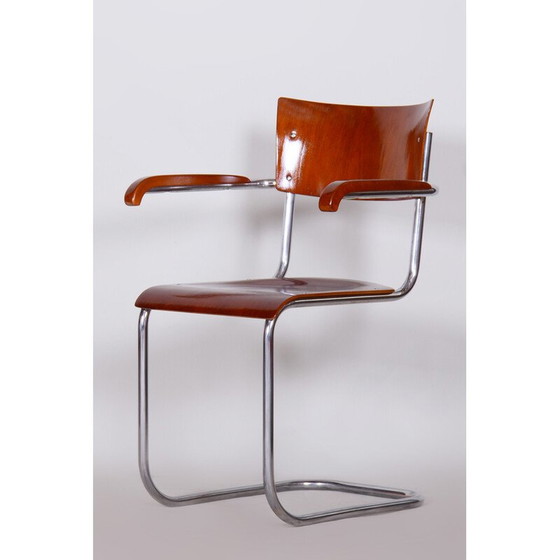 Image 1 of Ensemble de 4 fauteuils Bauhaus en bois de hêtre et contreplaqué par Mart Stam, Allemagne, années 1930