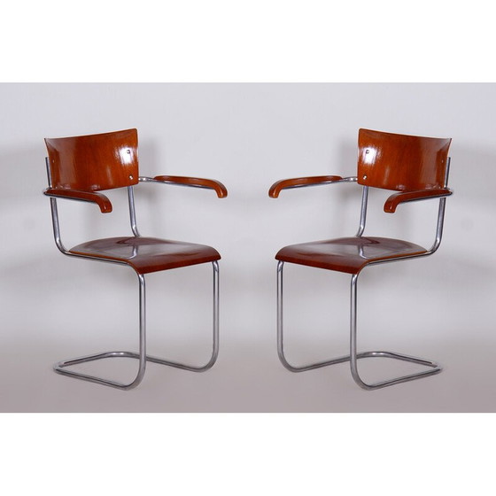 Image 1 of Ensemble de 4 fauteuils Bauhaus en bois de hêtre et contreplaqué par Mart Stam, Allemagne, années 1930