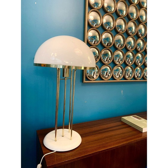 Image 1 of Lampe champignon vintage en laiton, Italie