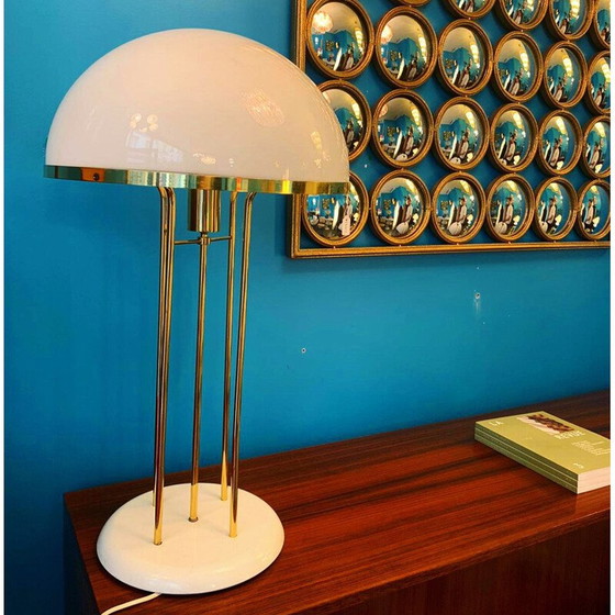 Image 1 of Lampe champignon vintage en laiton, Italie