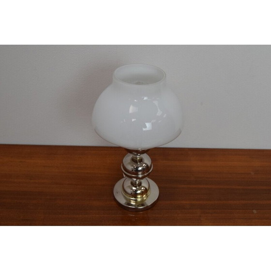 Image 1 of Lampe de table en verre et métal du milieu du siècle, Tchécoslovaquie années 1960