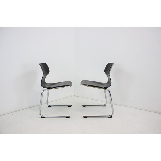 Image 1 of Paire de chaises en bois de pagode du milieu du siècle par Flototto, Allemagne 1982