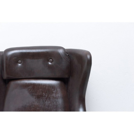 Image 1 of Paire de fauteuils pivotants en cuir vintage par Up Zavody, Tchécoslovaquie 1970