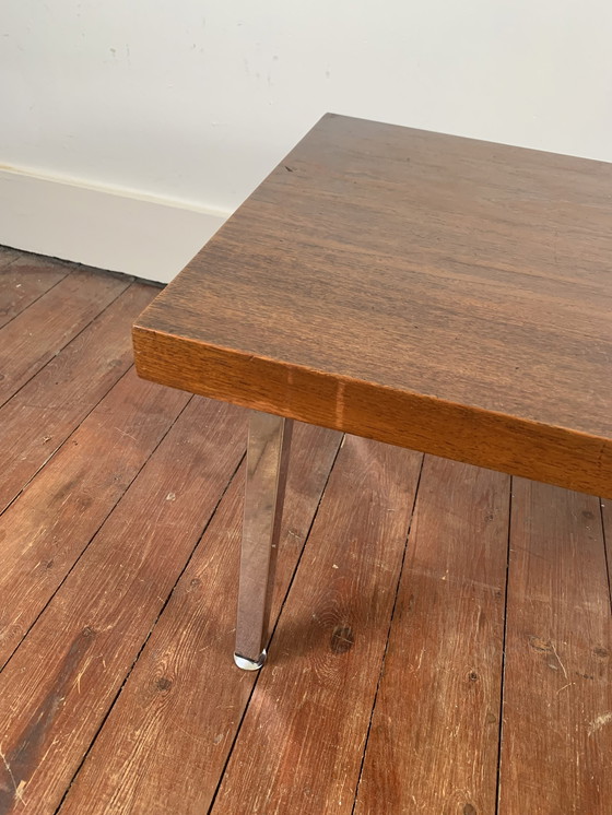 Image 1 of Table basse en teck et pied chromé, 1970