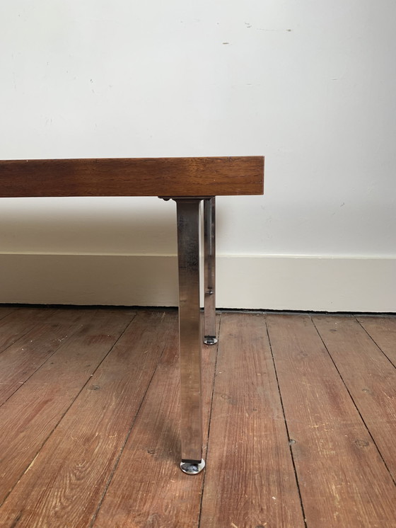 Image 1 of Table basse en teck et pied chromé, 1970