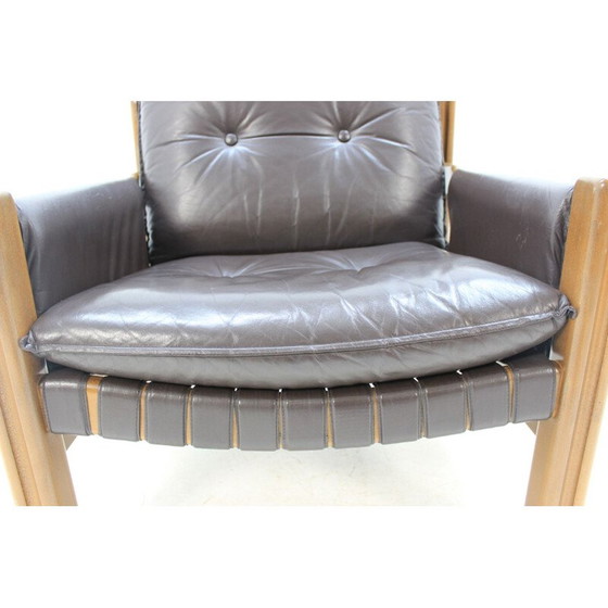 Image 1 of Fauteuil scandinave vintage en cuir