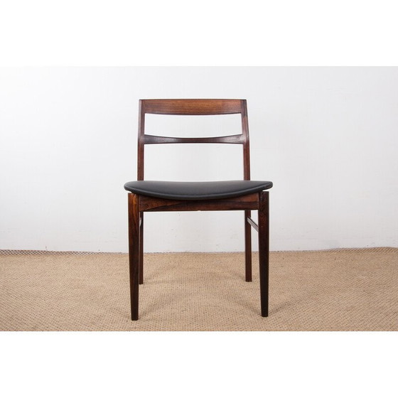 Image 1 of Ensemble de 4 chaises vintage en palissandre et skaï par Henning Kjaernulf pour Vejle Stole, Danemark 1960