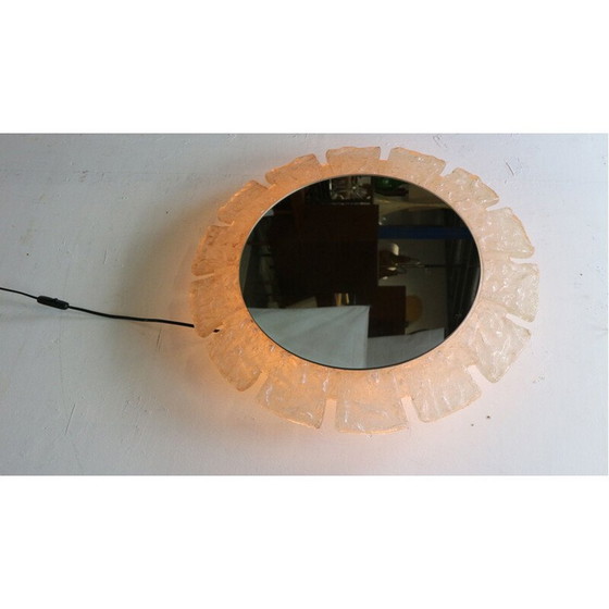 Image 1 of Miroir rond vintage en acrylique avec éclairage par Egon Hillebrand, Allemagne 1970
