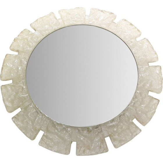 Image 1 of Miroir rond vintage en acrylique avec éclairage par Egon Hillebrand, Allemagne 1970