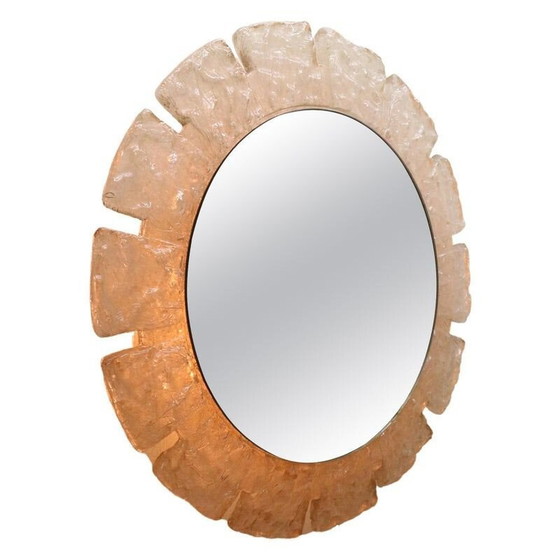 Image 1 of Miroir rond vintage en acrylique avec éclairage par Egon Hillebrand, Allemagne 1970