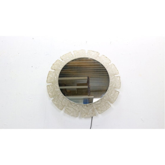 Image 1 of Miroir rond vintage en acrylique avec éclairage par Egon Hillebrand, Allemagne 1970