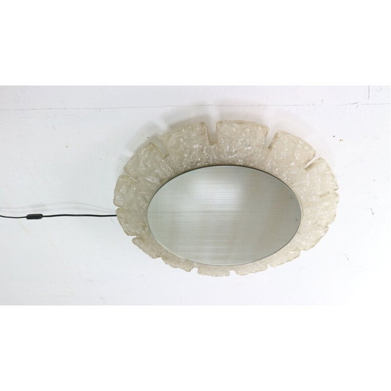 Image 1 of Miroir rond vintage en acrylique avec éclairage par Egon Hillebrand, Allemagne 1970