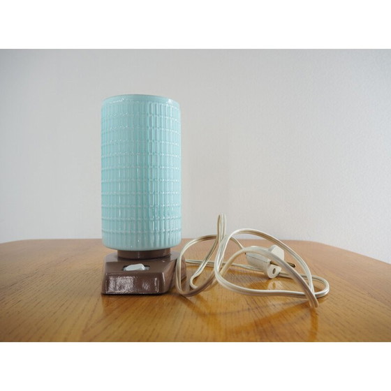 Image 1 of Lampe de table en verre et plastique du milieu du siècle, Pologne, années 1970