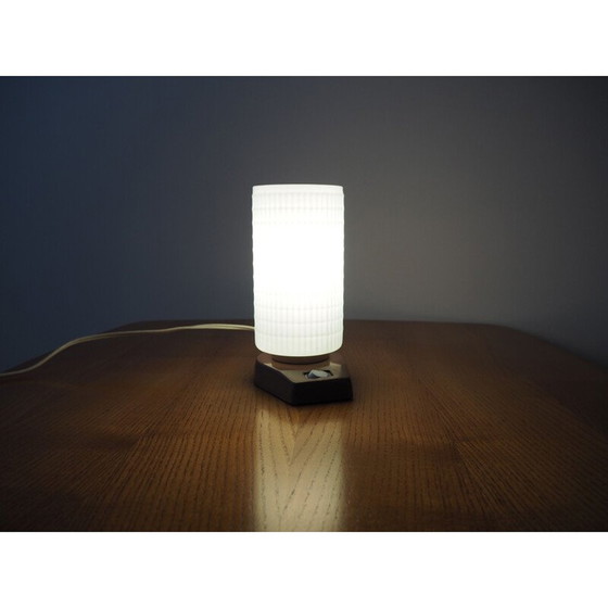 Image 1 of Lampe de table en verre et plastique du milieu du siècle, Pologne, années 1970