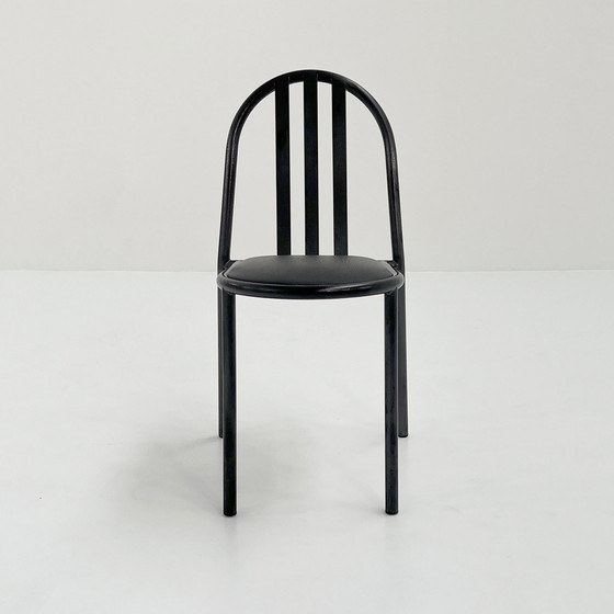 Image 1 of Chaise n° 222 à assise noire par Robert Mallet-Stevens pour Pallucco, 1980S