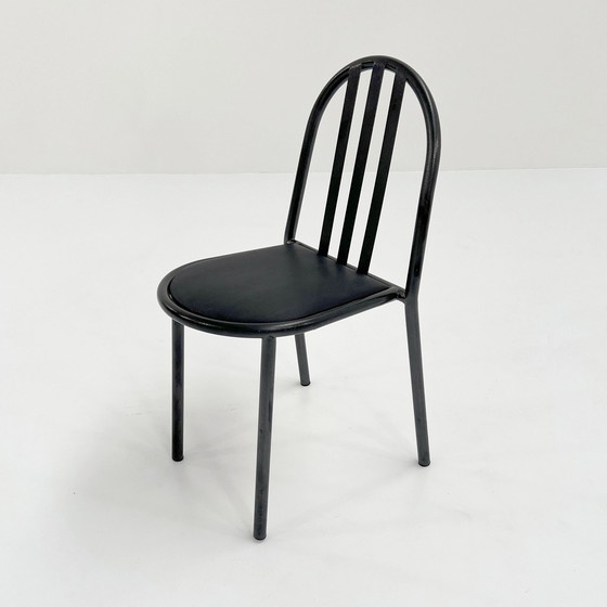 Image 1 of Chaise n° 222 à assise noire par Robert Mallet-Stevens pour Pallucco, 1980S