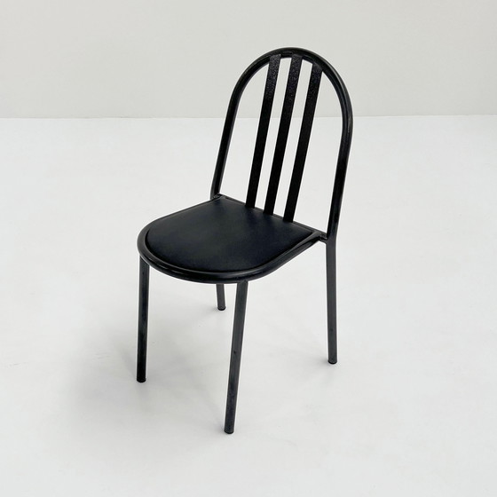 Image 1 of Chaise n° 222 à assise noire par Robert Mallet-Stevens pour Pallucco, 1980S