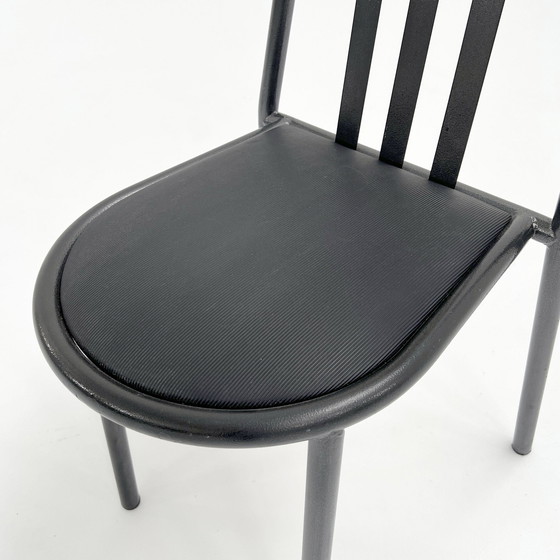 Image 1 of Chaise n° 222 à assise noire par Robert Mallet-Stevens pour Pallucco, 1980S