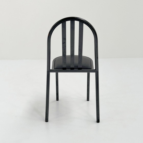 Image 1 of Chaise n° 222 à assise noire par Robert Mallet-Stevens pour Pallucco, 1980S