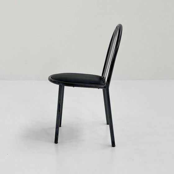 Image 1 of Chaise n° 222 à assise noire par Robert Mallet-Stevens pour Pallucco, 1980S