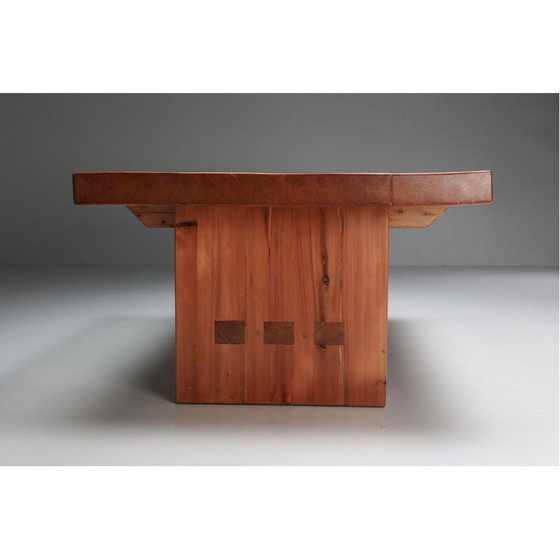 Image 1 of Table de salle à manger vintage en bois d'orme massif, 1960s