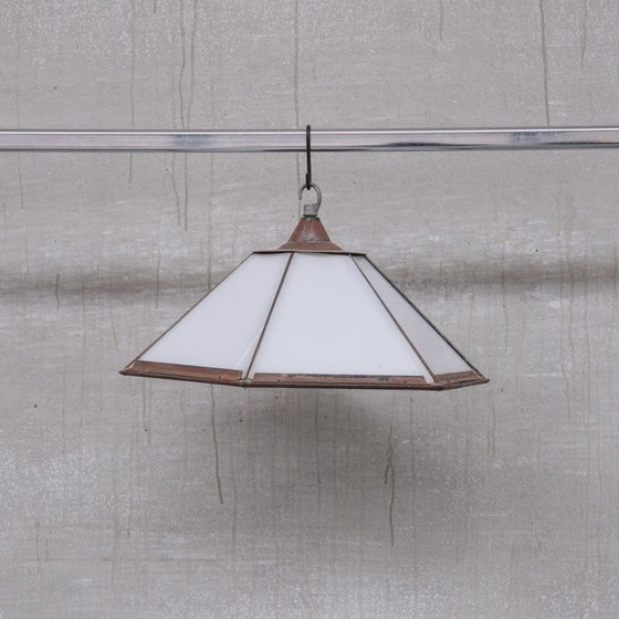 Image 1 of Lampes suspendues hexagonales en opaline, France 1930s