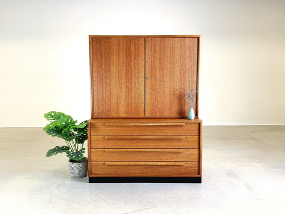 Image 1 of Mid Century Wk Meubles Teck Étagère Armoire Bibliothèque Vintage