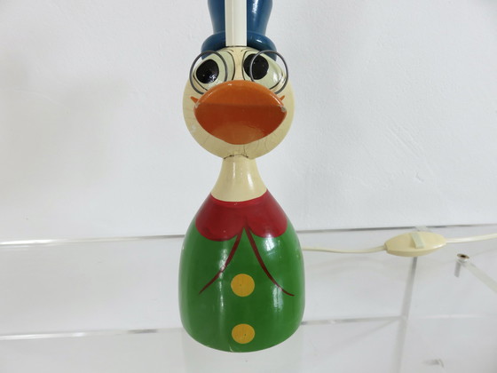 Image 1 of Originale Lampe Canard En Bois, Chambre D'Enfant 1980