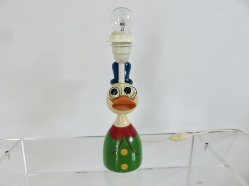 Originale Lampe Canard En Bois, Chambre D'Enfant 1980