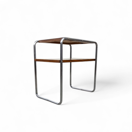 Image 1 of Table d'appoint Bauhaus en acier tubulaire B 12 By Marcel Breuer