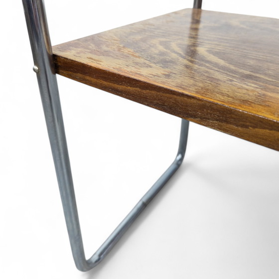 Image 1 of Table d'appoint Bauhaus en acier tubulaire B 12 By Marcel Breuer