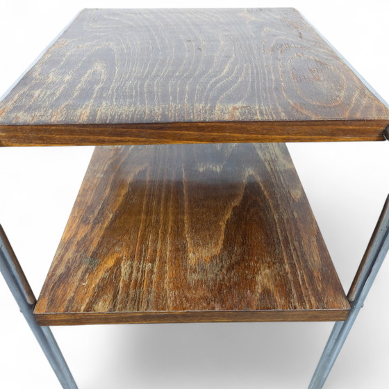 Image 1 of Table d'appoint Bauhaus en acier tubulaire B 12 By Marcel Breuer